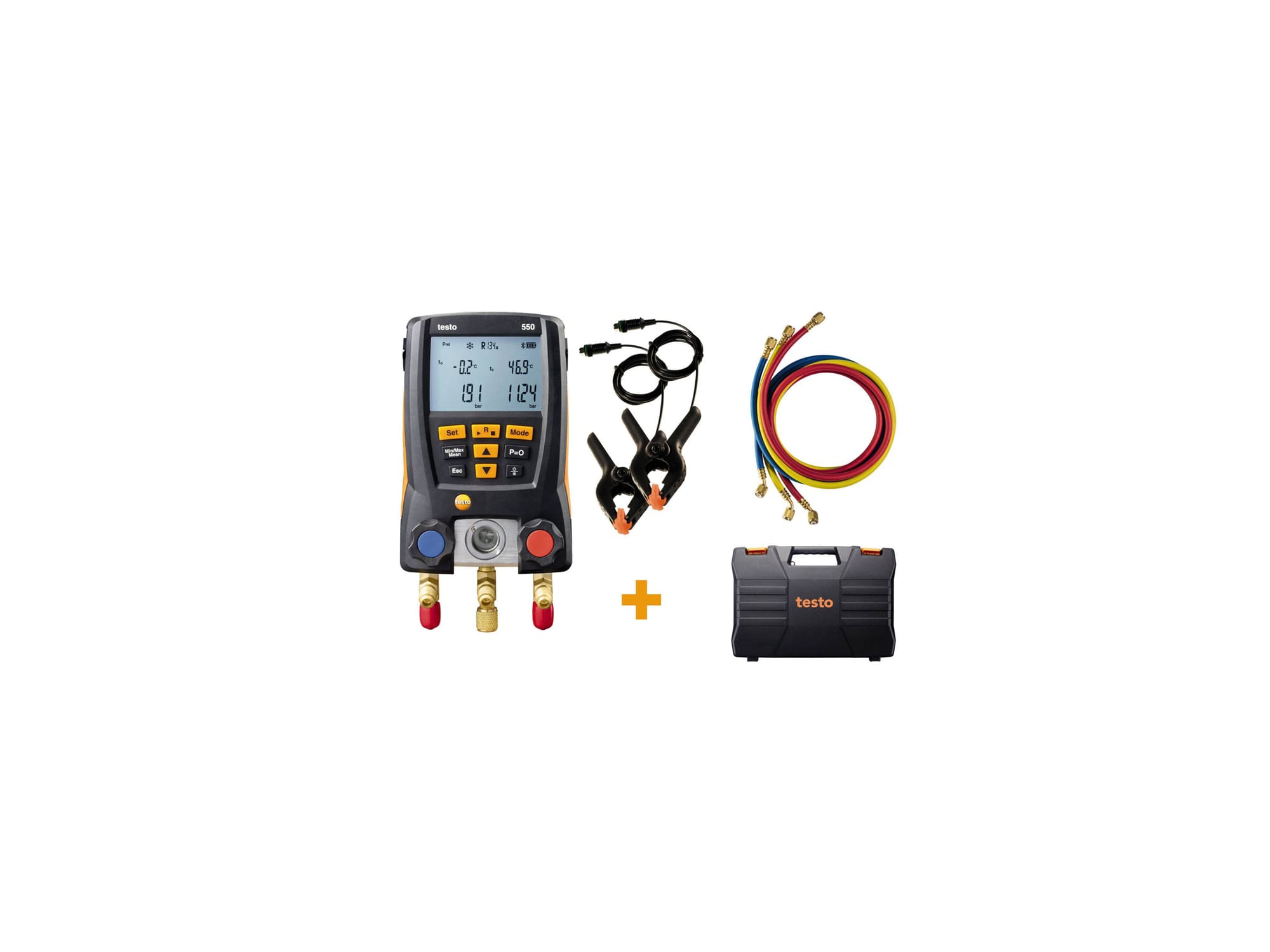 testo 550 digital manifold kit - with Bluetooth® and set of 3 filling tubes